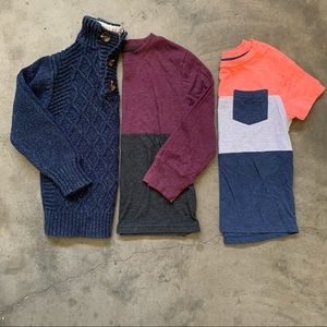 BOYS cat&jack sweater with (2) t-shirts